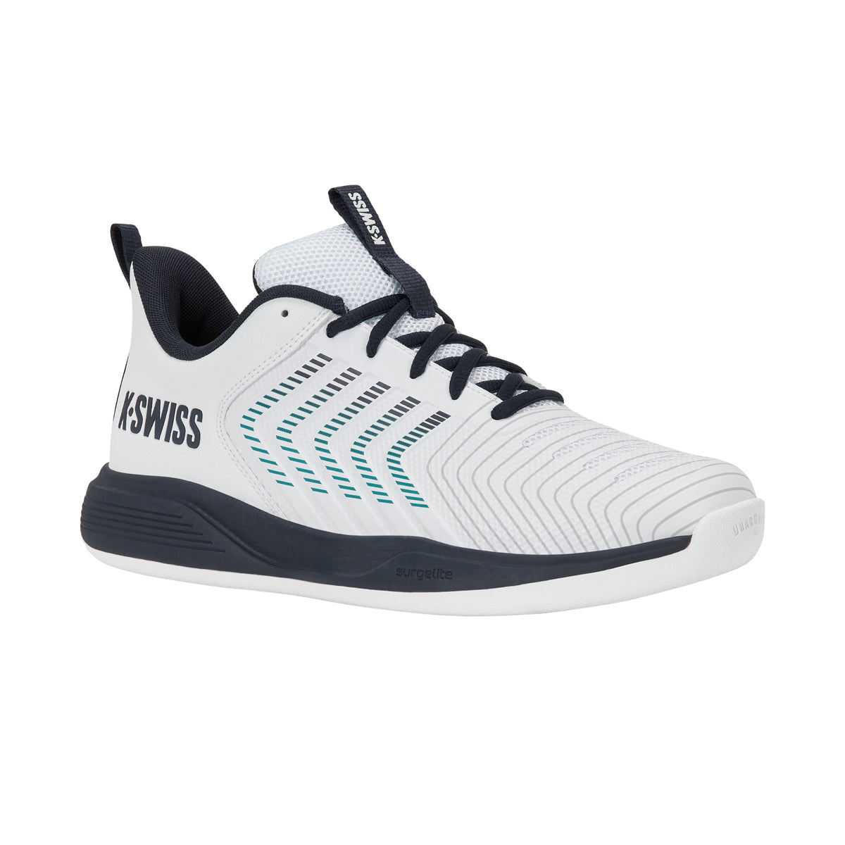 K-Swiss Ultrashot Light Carpet Tennis Shoe (Mens) - White/Carbon/Baltic