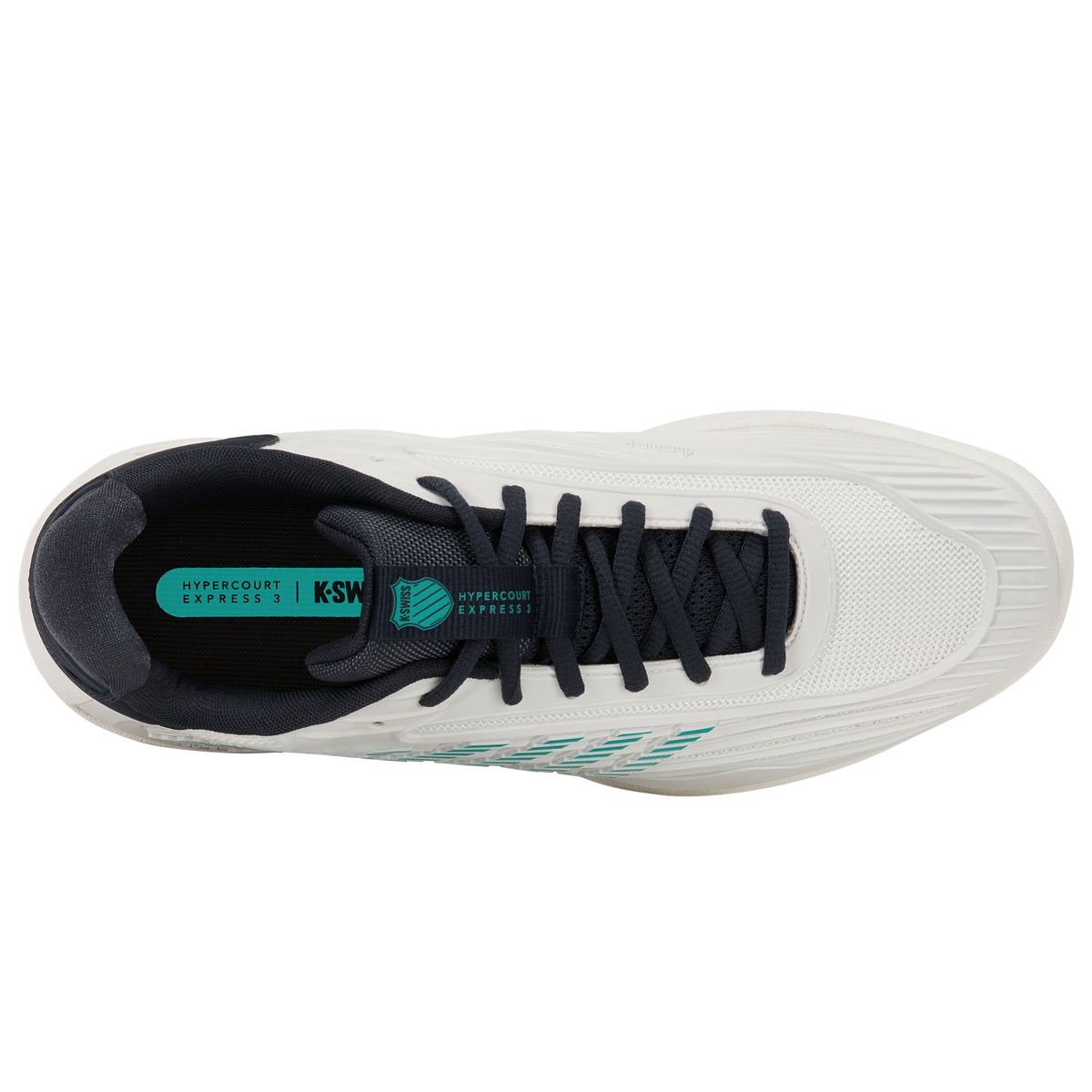 K-Swiss Hypercourt Express 3 Carpet Tennis Shoe (Mens) - Blanc De Blanc/Carbon/Baltic