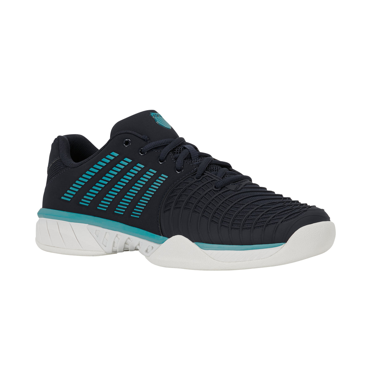 K-Swiss Express Light 3 Carpet Tennis Shoe (Mens) - Carbon/Blanc de Blanc/Baltic