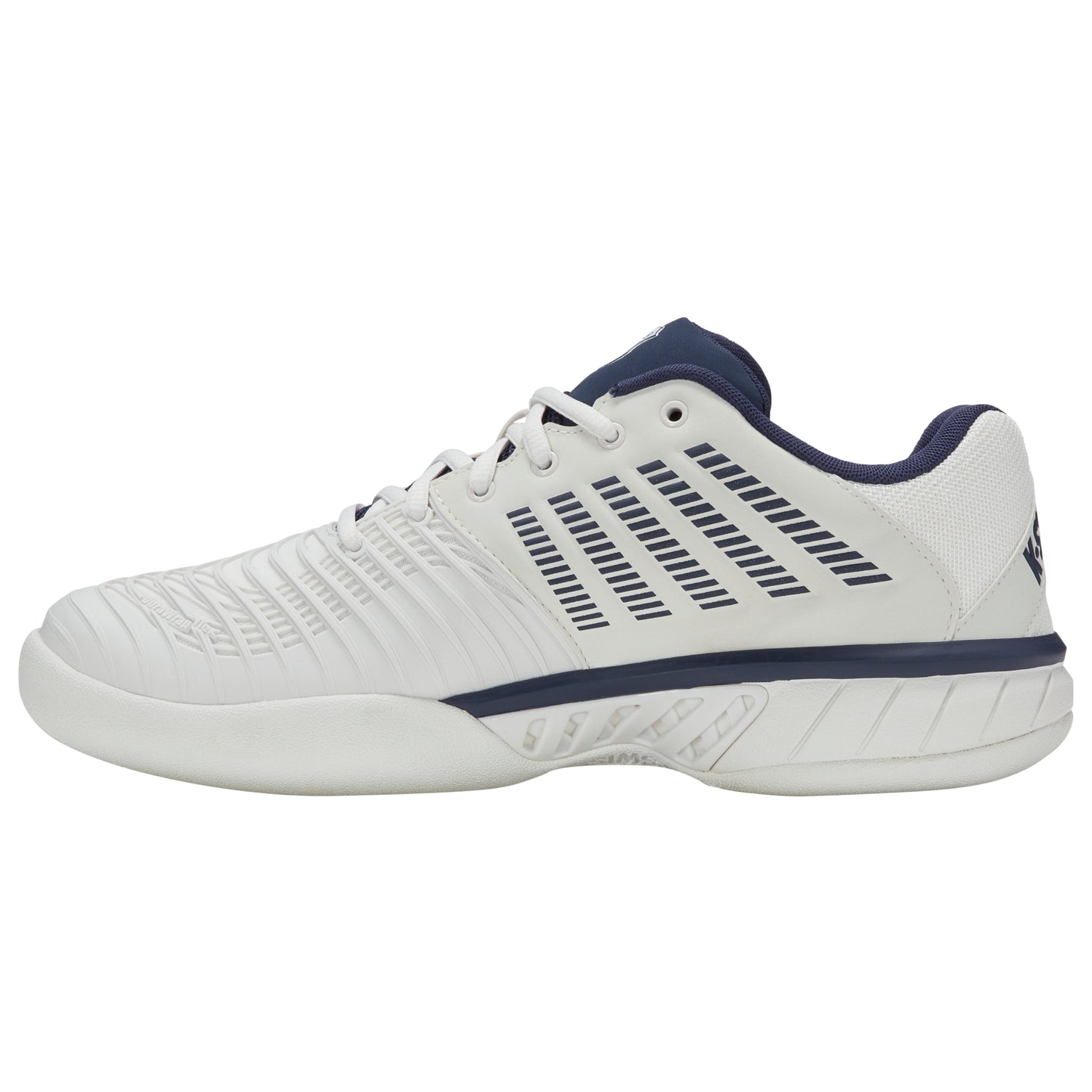 K-Swiss Express Light 3 Carpet Court Tennis Shoes (Mens) - Blanc de Blanc/Naval Academy