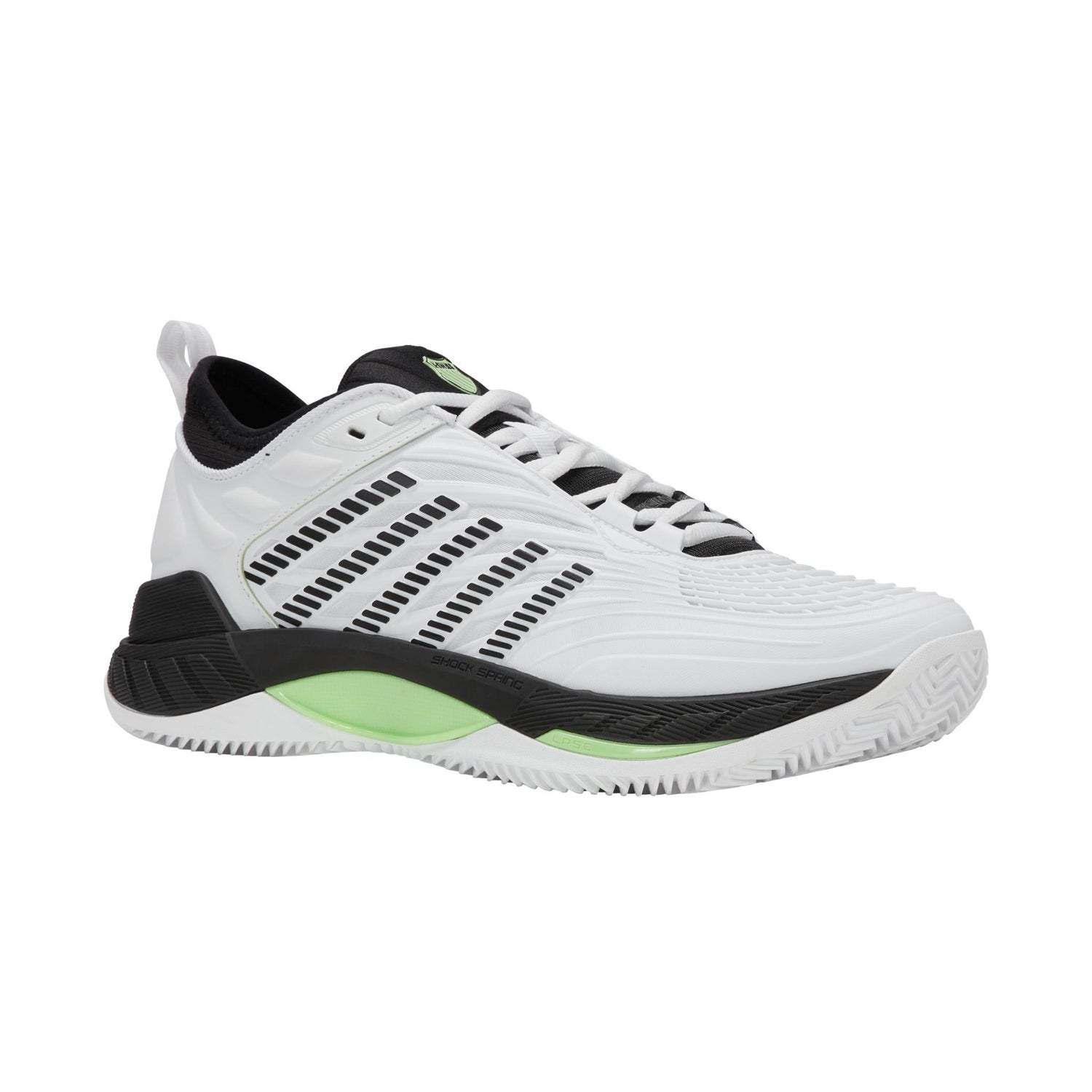 K-Swiss Hypercourt Supreme 2 Clay Court Tennis Shoe (Mens) - White/Black/Soft Neon Green