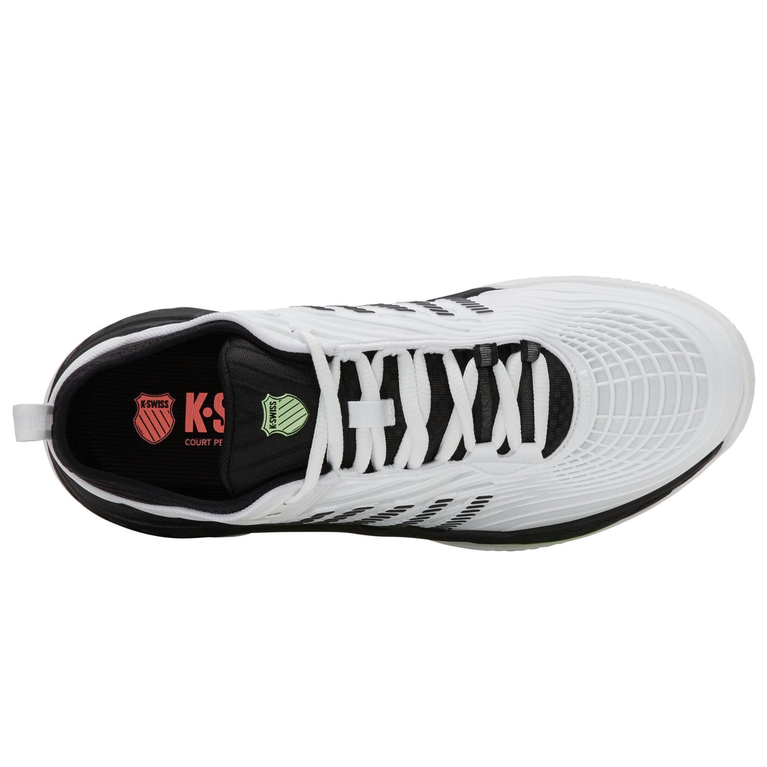 K-Swiss Hypercourt Supreme 2 Clay Court Tennis Shoe (Mens) - White/Black/Soft Neon Green