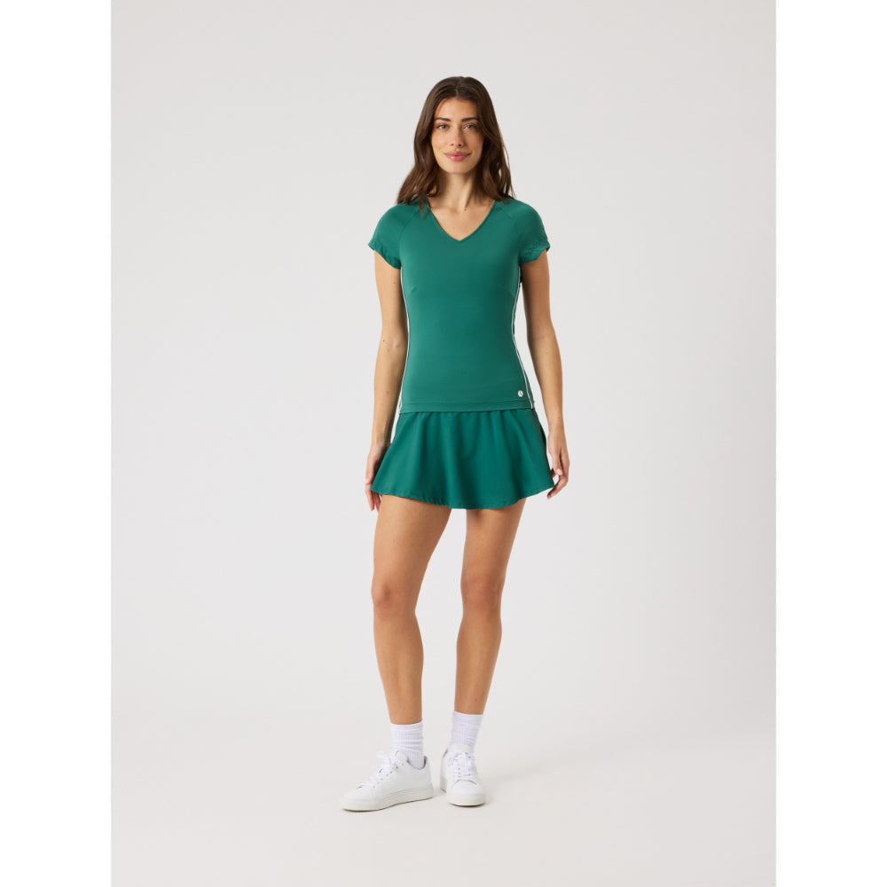 Bjorn Borg Ace V-Neck T-Shirt (Ladies) - Posy Green
