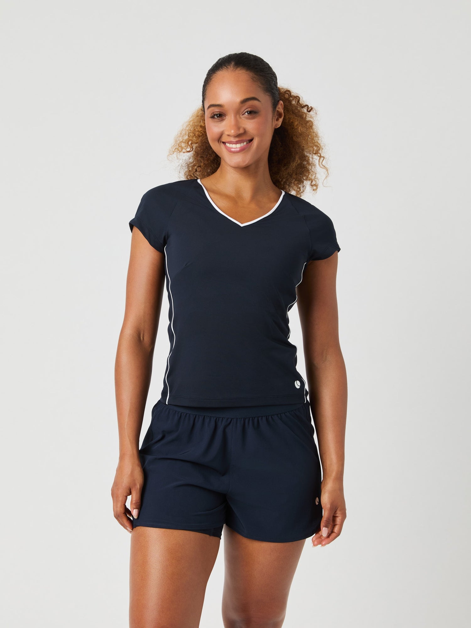 Bjorn Borg Ace V-Neck T-Shirt (Ladies) - Night Sky