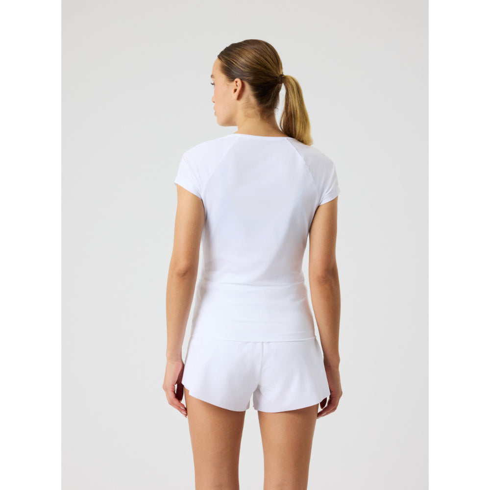 Bjorn Borg Ace V-Neck T-Shirt (Ladies) - Brilliant White