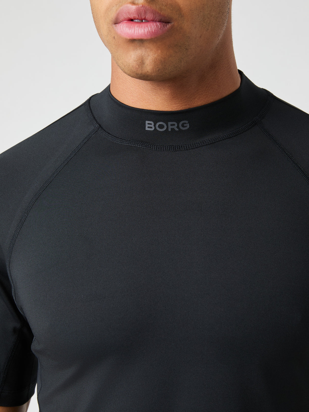 Bjorn Borg Borg Mock Neck T-Shirt (Mens) - Black Beauty