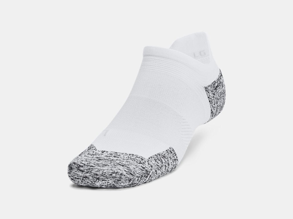 Under Armour ArmourDry Run Cushion 3pk No Show Socks (Unisex) - White /Halo Grey / Reflective