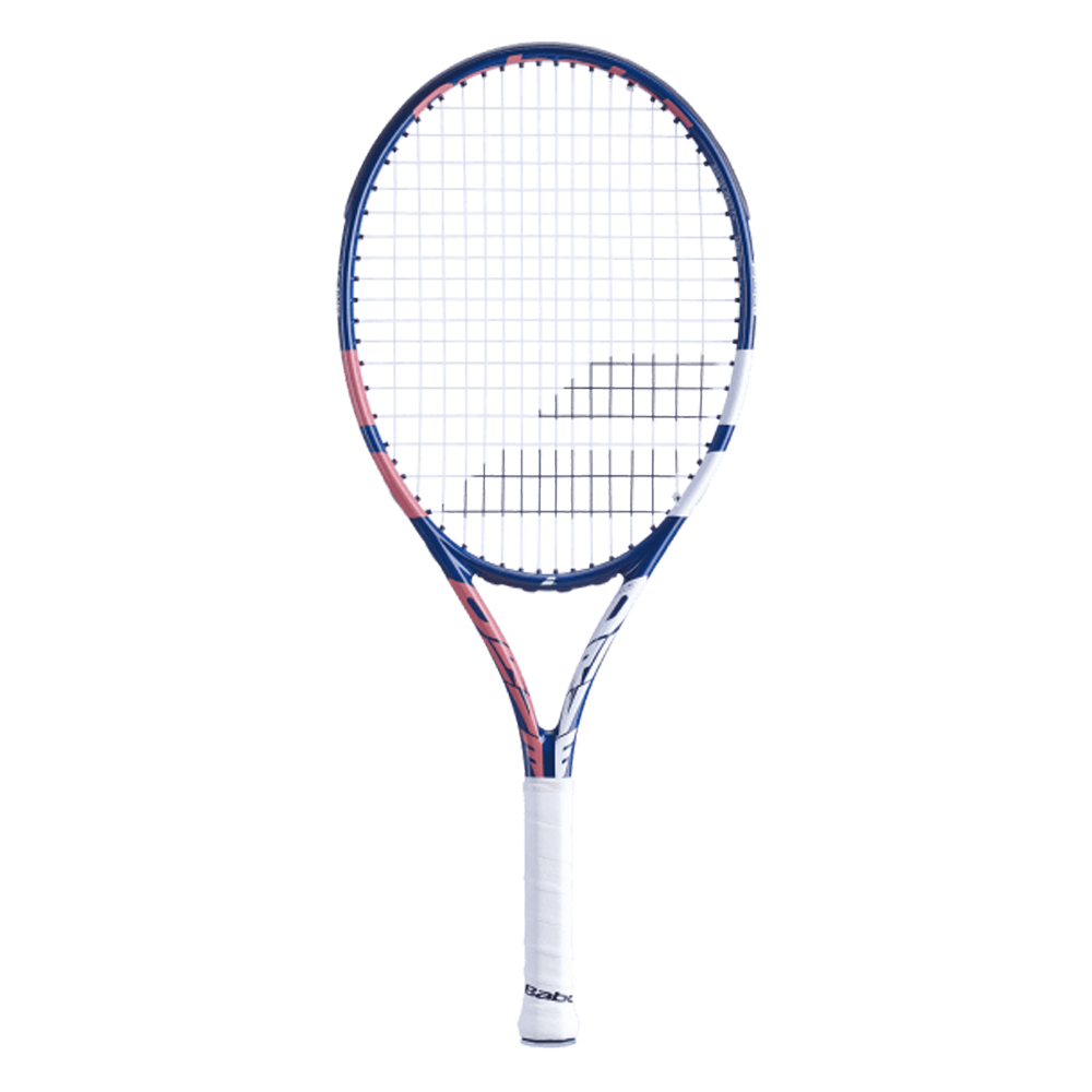 Babolat Drive Junior 25 junior tennis racket, face view, held by a young player