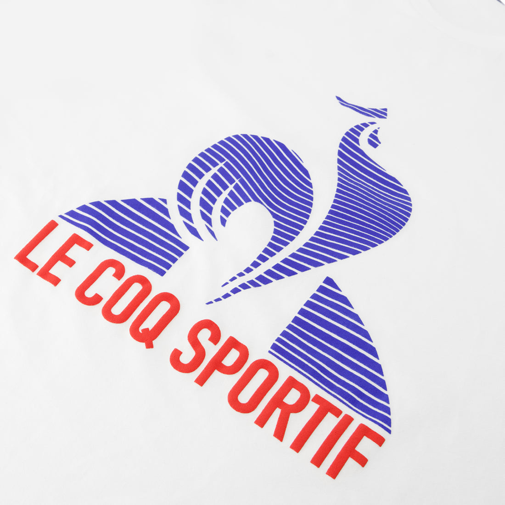 Le Coq Sportif Graphic Tennis Fanwear T-Shirt (Mens) - White/Rouge Electric/Blue