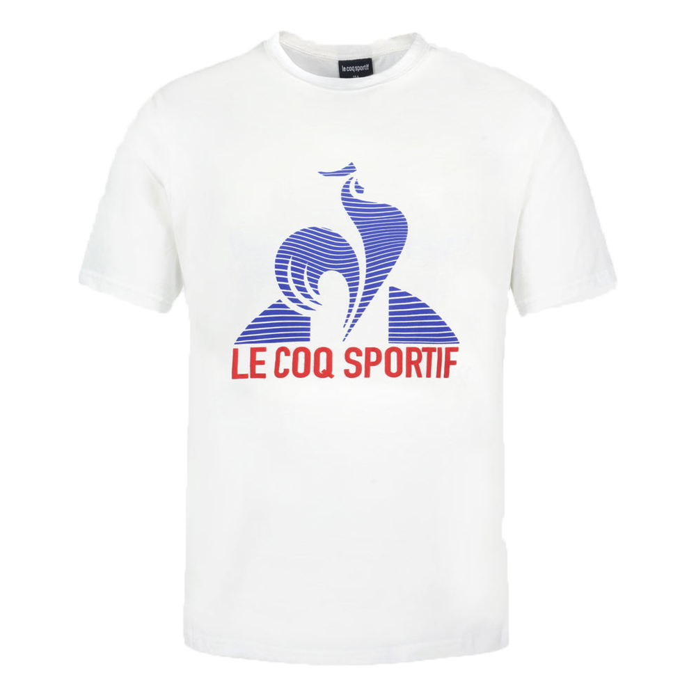 Le Coq Sportif Graphic Tennis Fanwear T-Shirt (Boys) - White/Rouge Electric/Blue