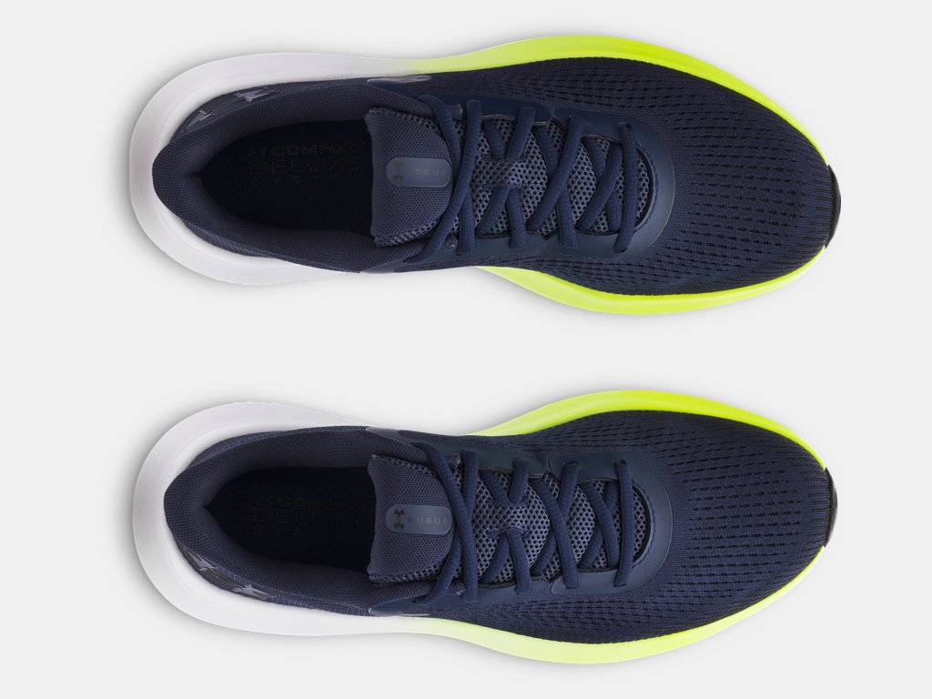 Under Armour Rogue 5 Running Shoes (Men's) - Washed Navy / High Viz Yellow / Black