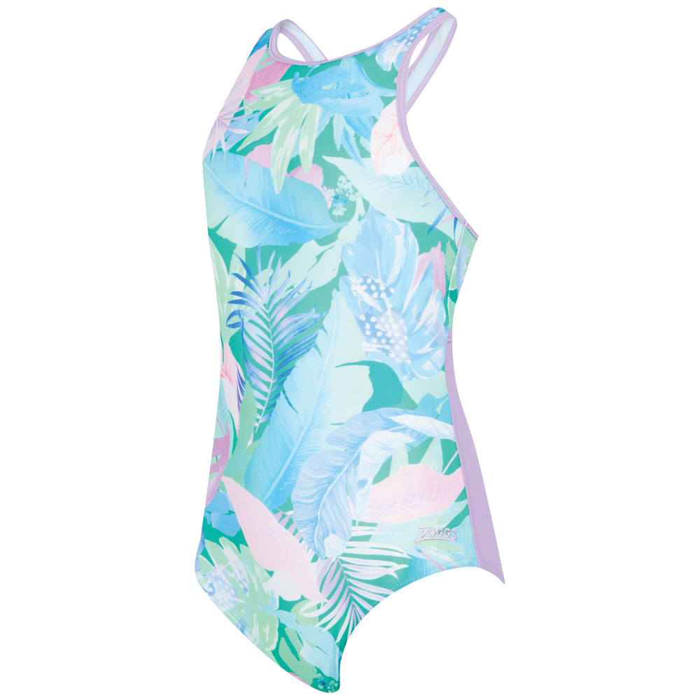 Girls Hi Front Crossback Swimming Costume - Dreamland