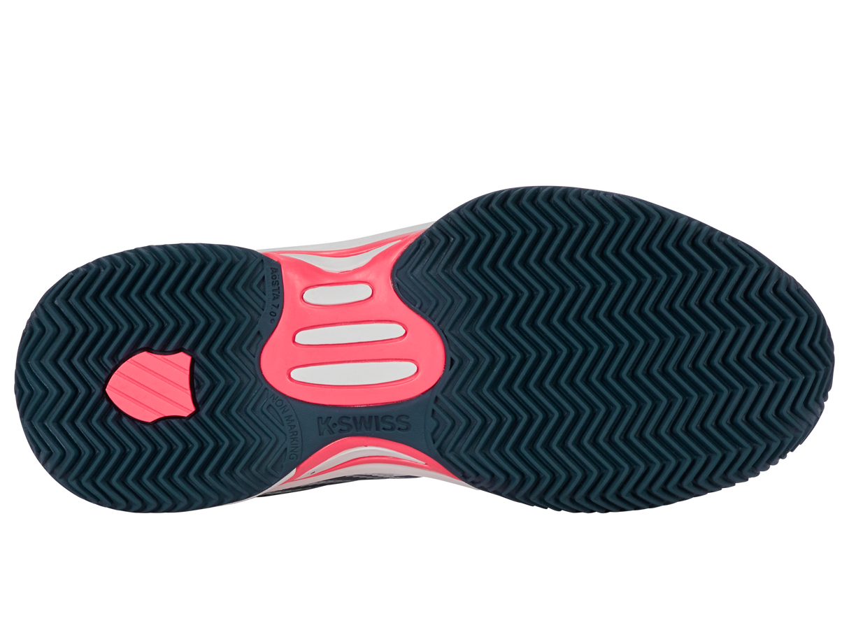 Hypercourt Express 2 Clay (Junior) White/Stargazer/Neon Blue