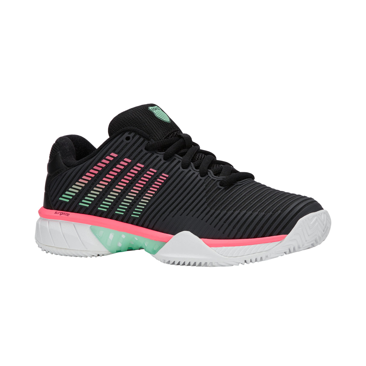K-Swiss Hypercourt Express 2 Clay Court Tennis Shoe (Ladies) - Black/White/Neon Mint