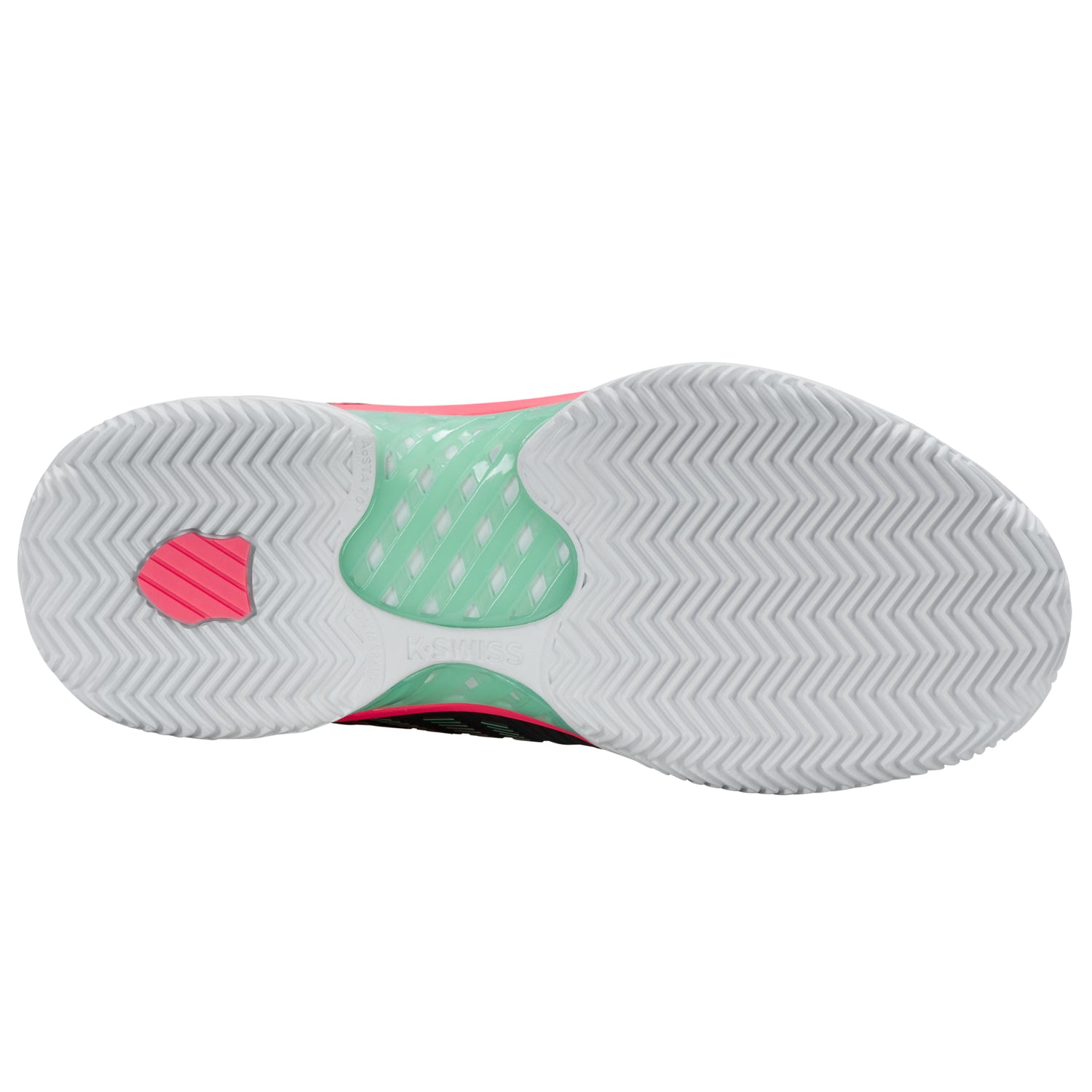 K-Swiss Hypercourt Express 2 Clay Court Tennis Shoe (Ladies) - Black/White/Neon Mint