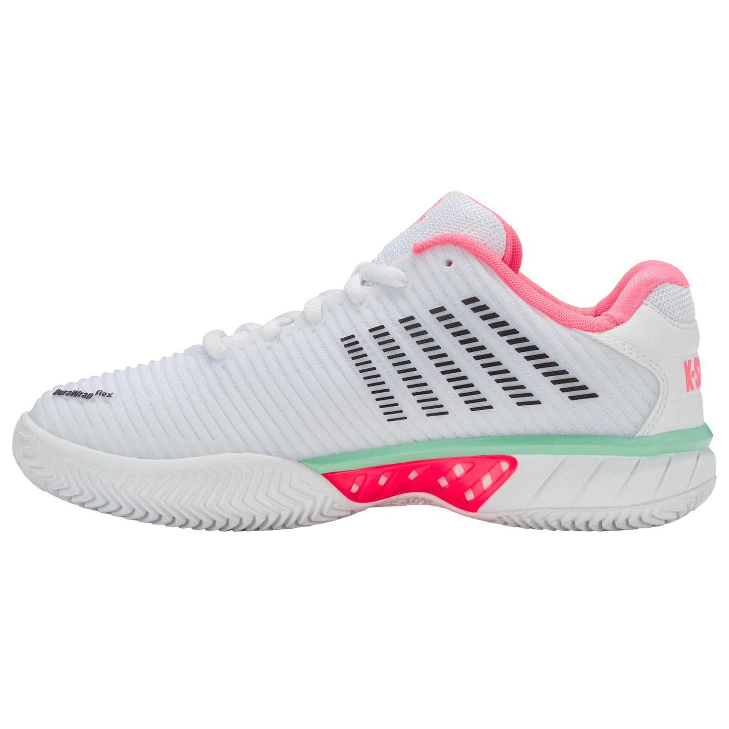 K-Swiss Hypercourt Express 2 Clay Court Tennis Shoe (Ladies) - White/Neon Pastel Pink/Black