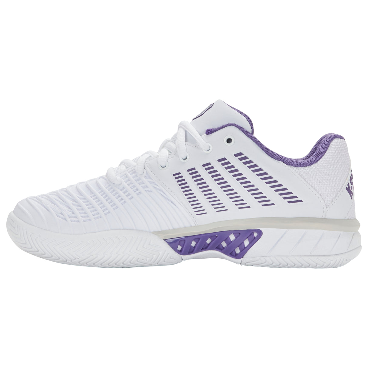 K-Swiss Express Light 3 All Court Tennis Shoe (Ladies) - White/Purple Haze/Lunar Rock