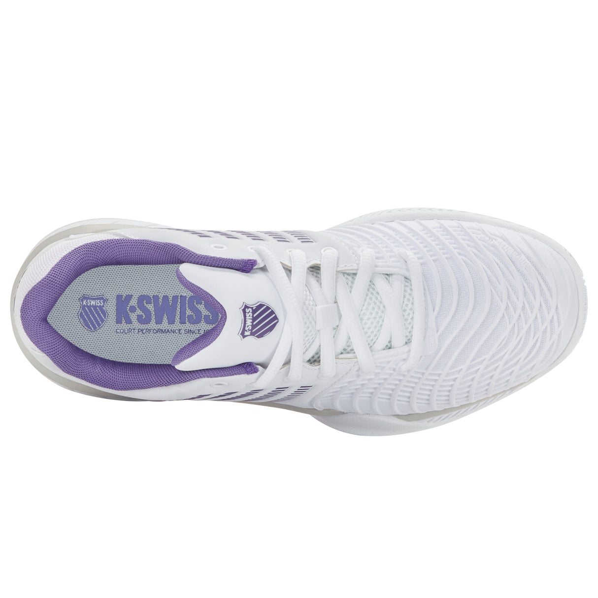 K-Swiss Express Light 3 All Court Tennis Shoe (Ladies) - White/Purple Haze/Lunar Rock