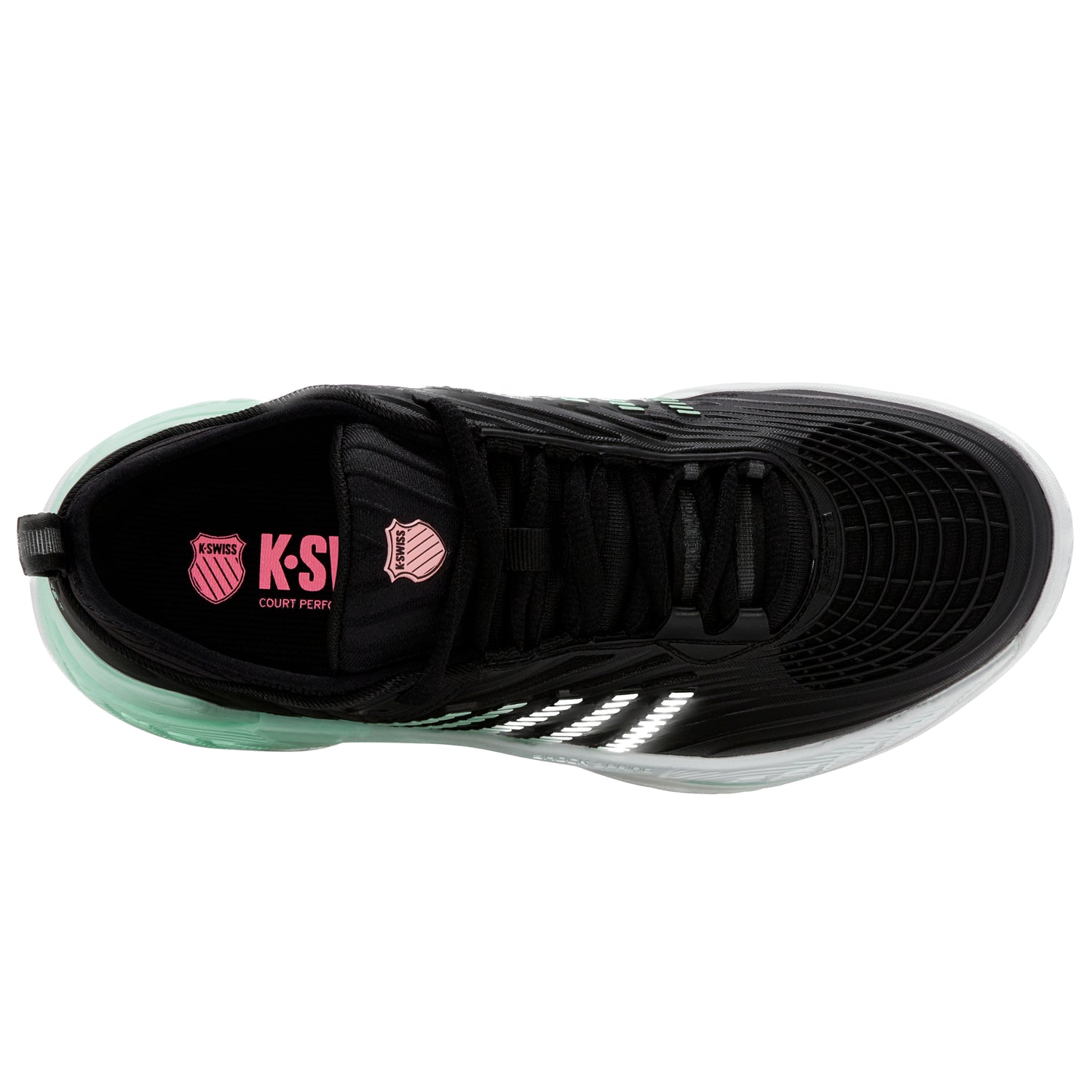 K-Swiss Hypercourt Supreme 2 Clay Court Tennis Shoe (Ladies) - Black/Neon Mint/White