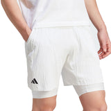 adidas aeroready Pro Two-In-One Tennis Shorts (Mens) - White