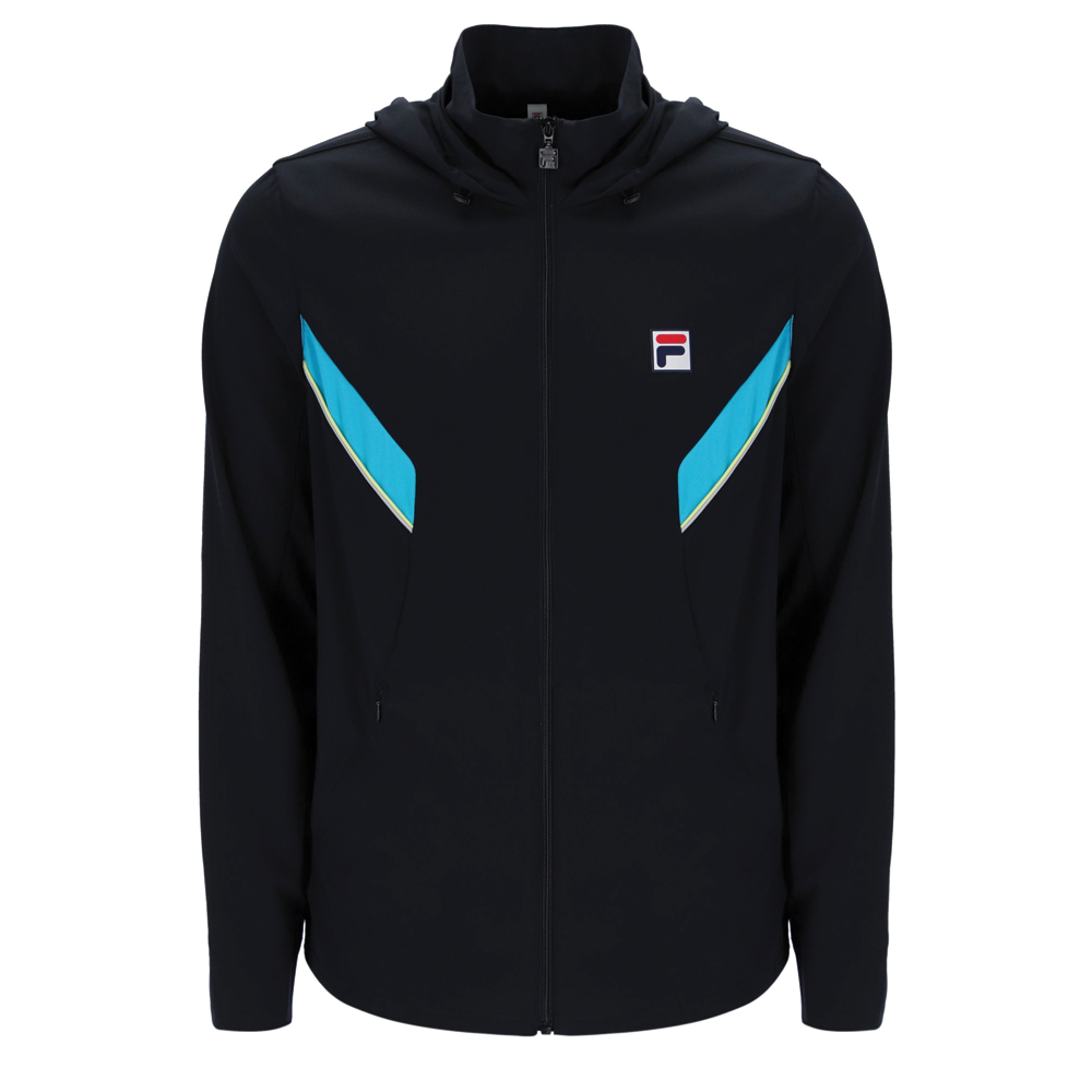 Fila Backspin Tennis Track Jacket (Mens) - Black/Hawaiian Ocean/Lime Sherbet