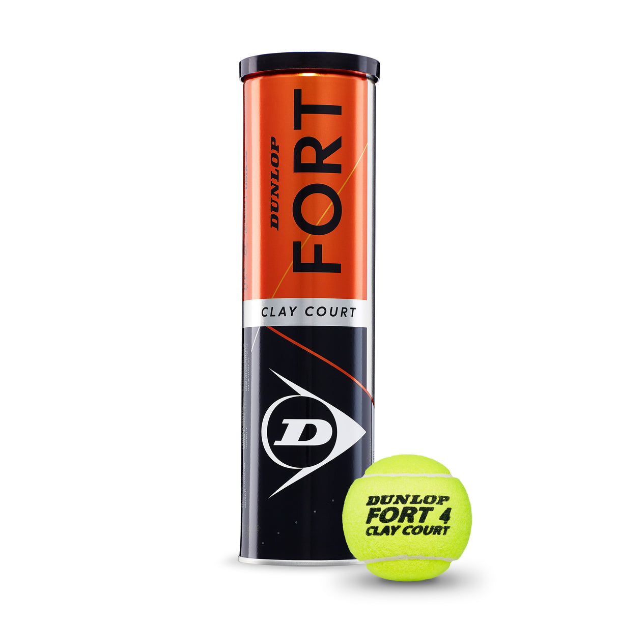 Dunlop Fort Clay Tournament Tennis Balls (4 Ball Can)