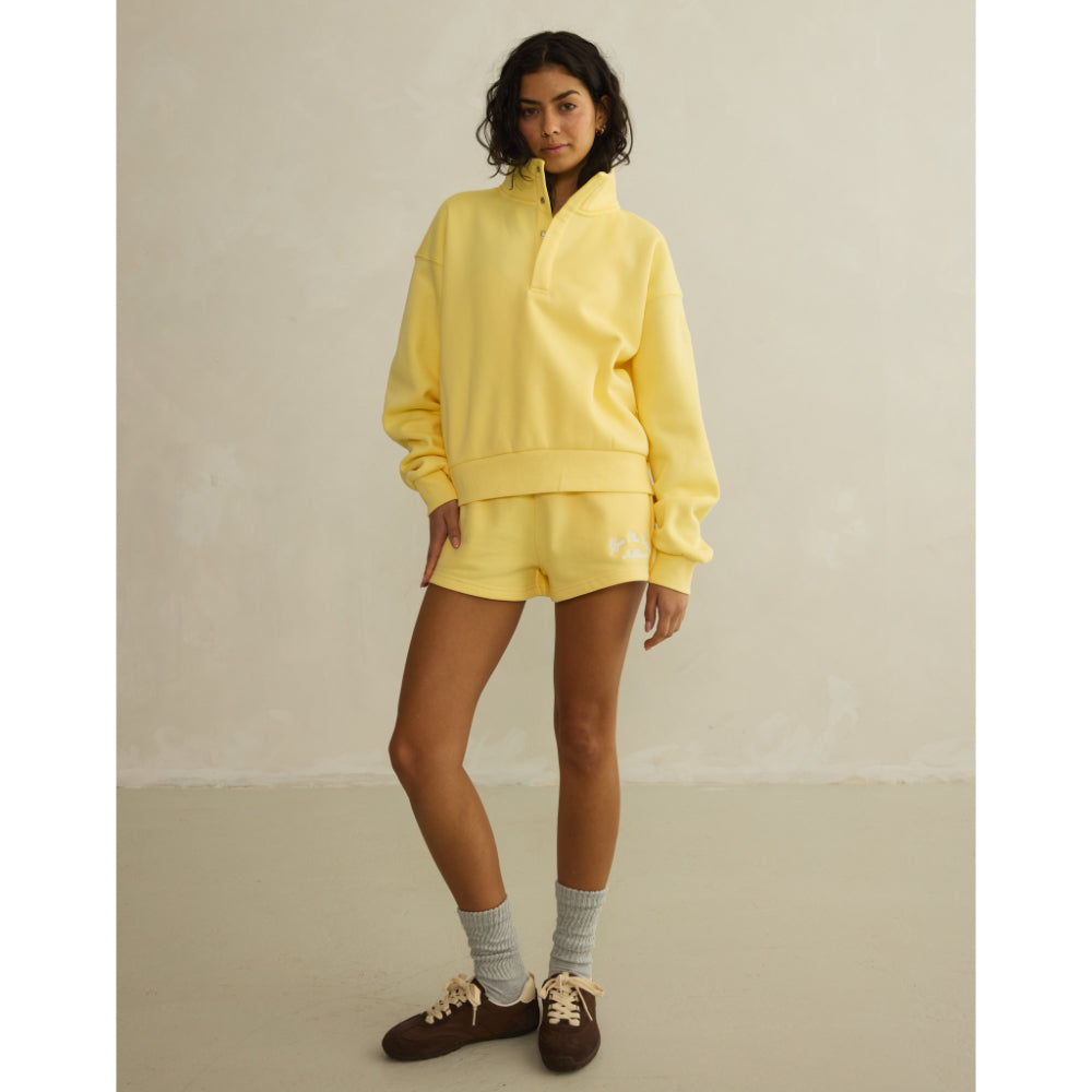 Gym+Coffee Urban Snap Collar Sweatshirt (Ladies) - Lemon Sorbet