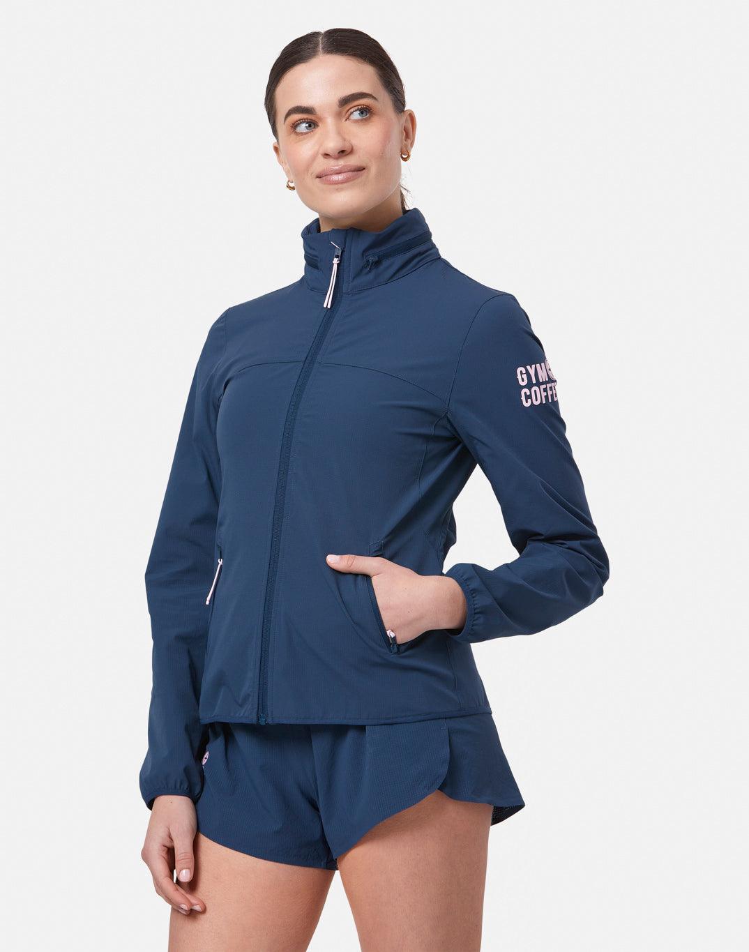 GymPlusCoffee Celero Jacket (Ladies) - Petrol Blue