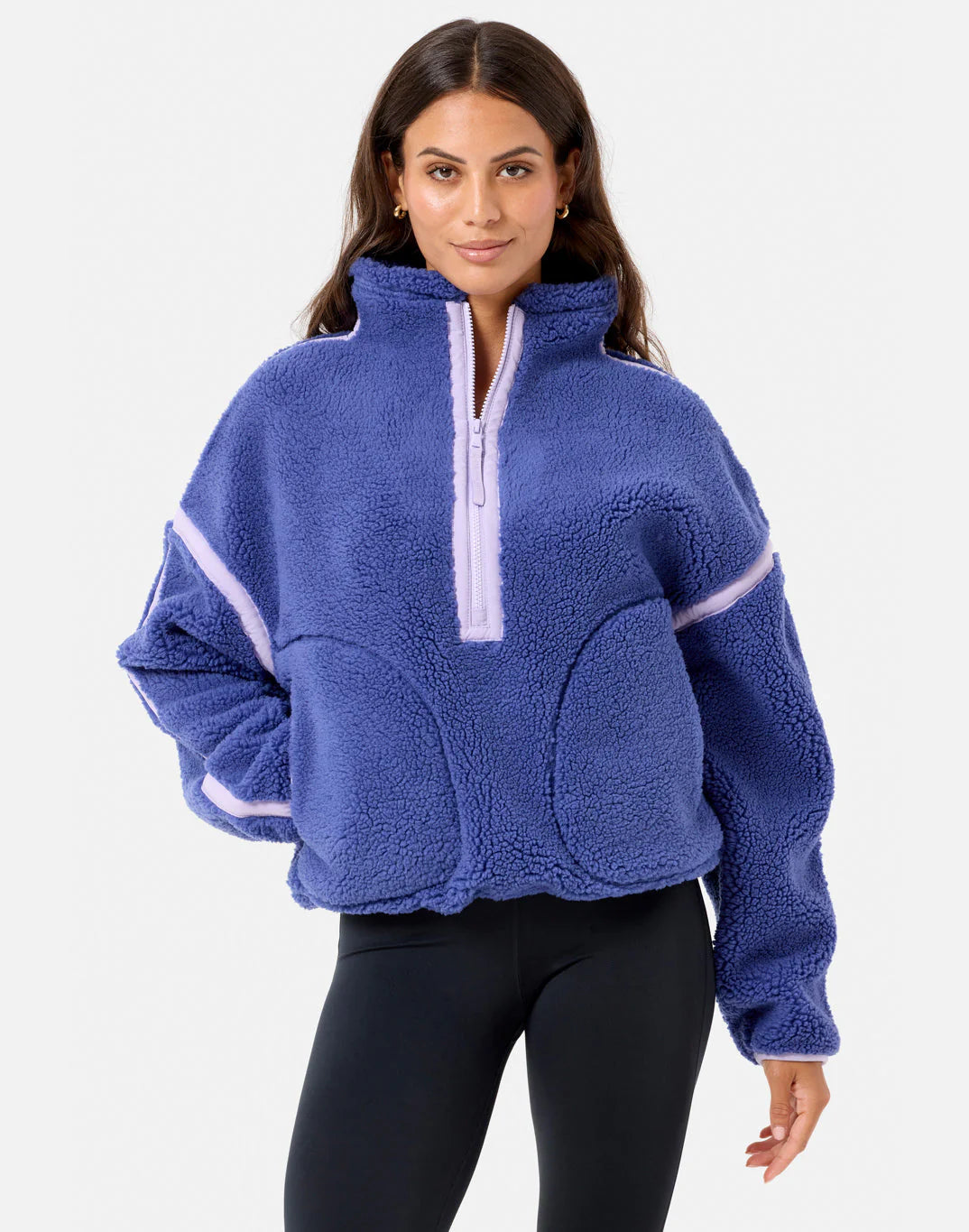 Gym+Coffee Industry Fleece Half Zip (Ladies) - Violet Smoke
