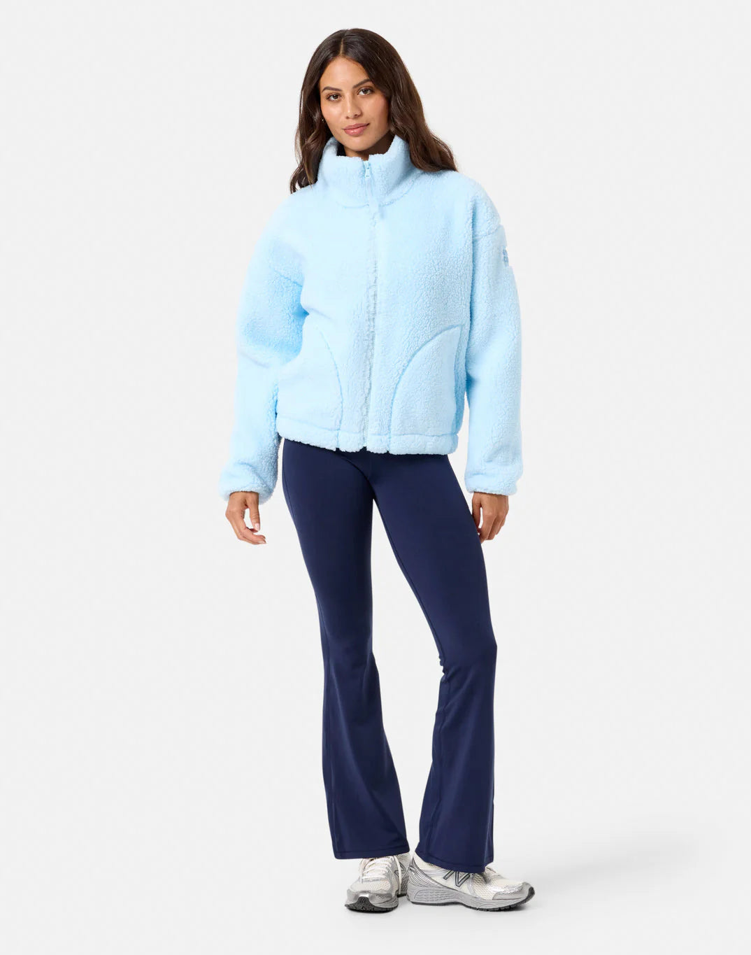 Gym+Coffee Industry Fleece High Collar Jacket (Ladies) - Baby Blue