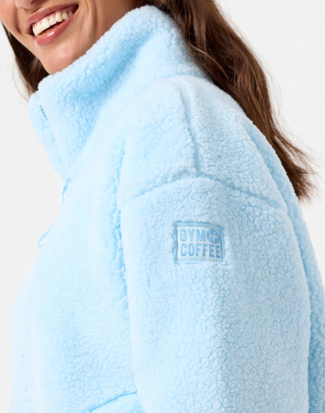 Gym+Coffee Industry Fleece High Collar Jacket (Ladies) - Baby Blue
