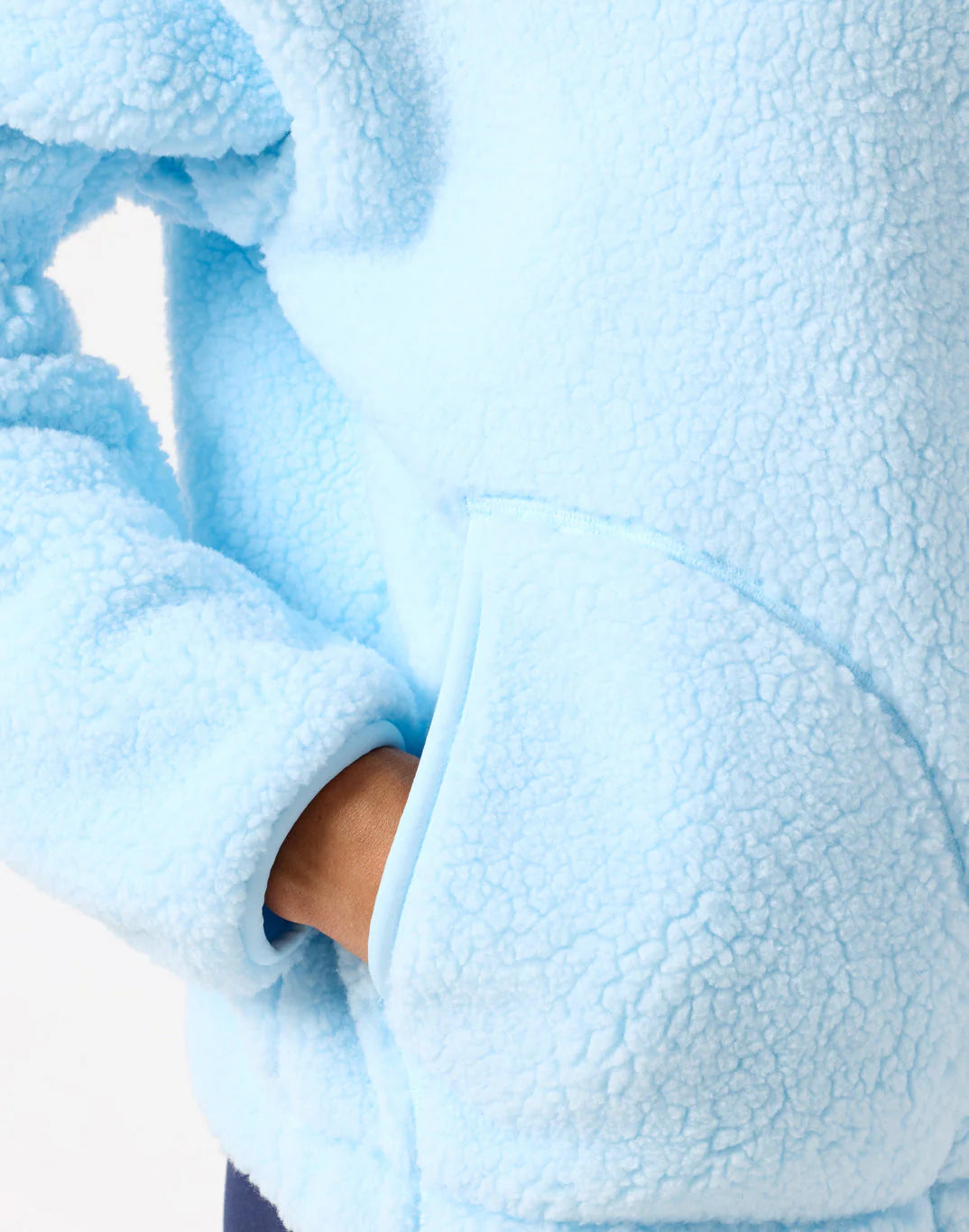 Gym+Coffee Industry Fleece High Collar Jacket (Ladies) - Baby Blue