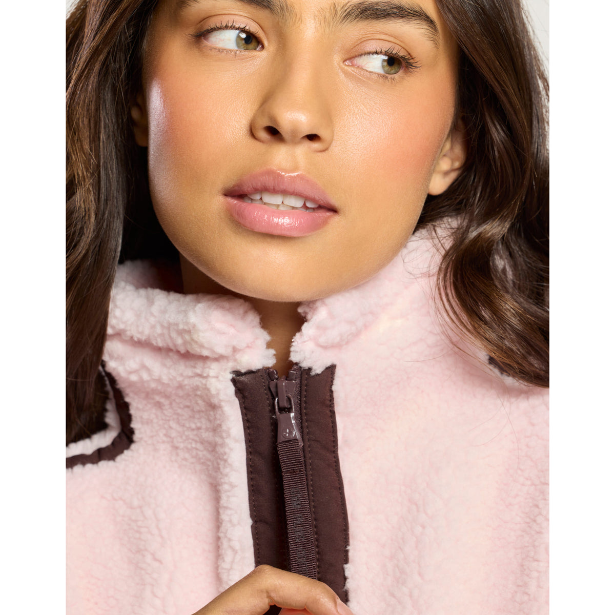 Gym+Coffee Industry Fleece Half Zip (Ladies) - Ballet Pink
