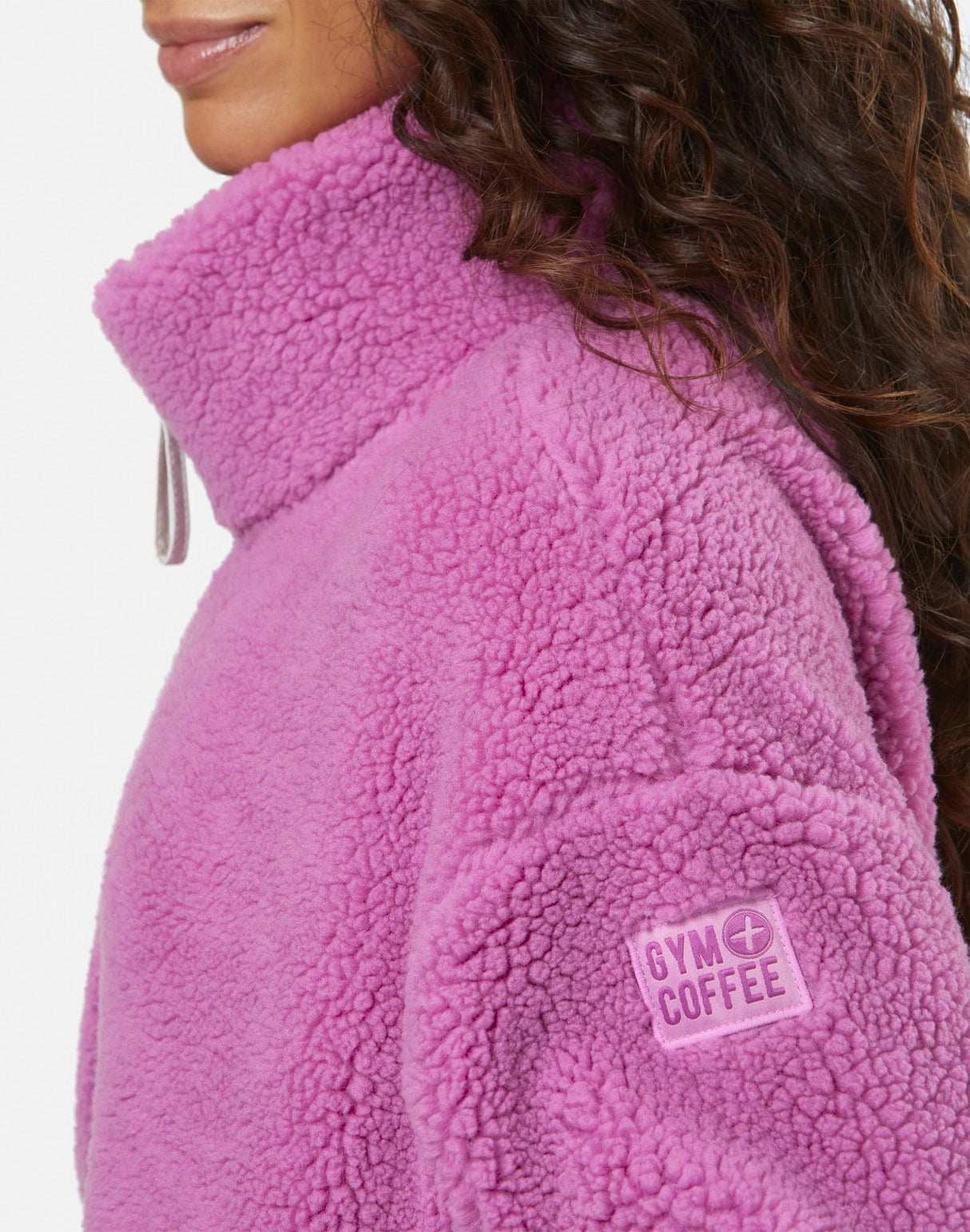 Gym+Coffee Industry Fleece High Collar Jacket (Ladies) - Crisp Pink