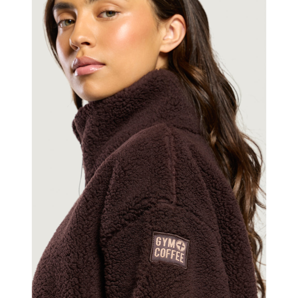 Gym+Coffee Industry Fleece High Collar Jacket (Ladies) - Mocha Bean