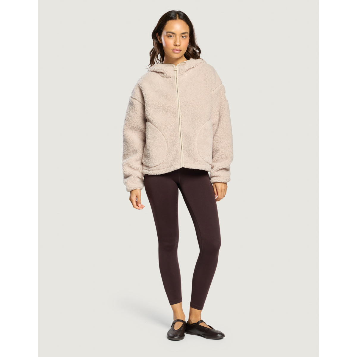 Gym+Coffee Industry Fleece Hooded Full Zip (Ladies) - Natural