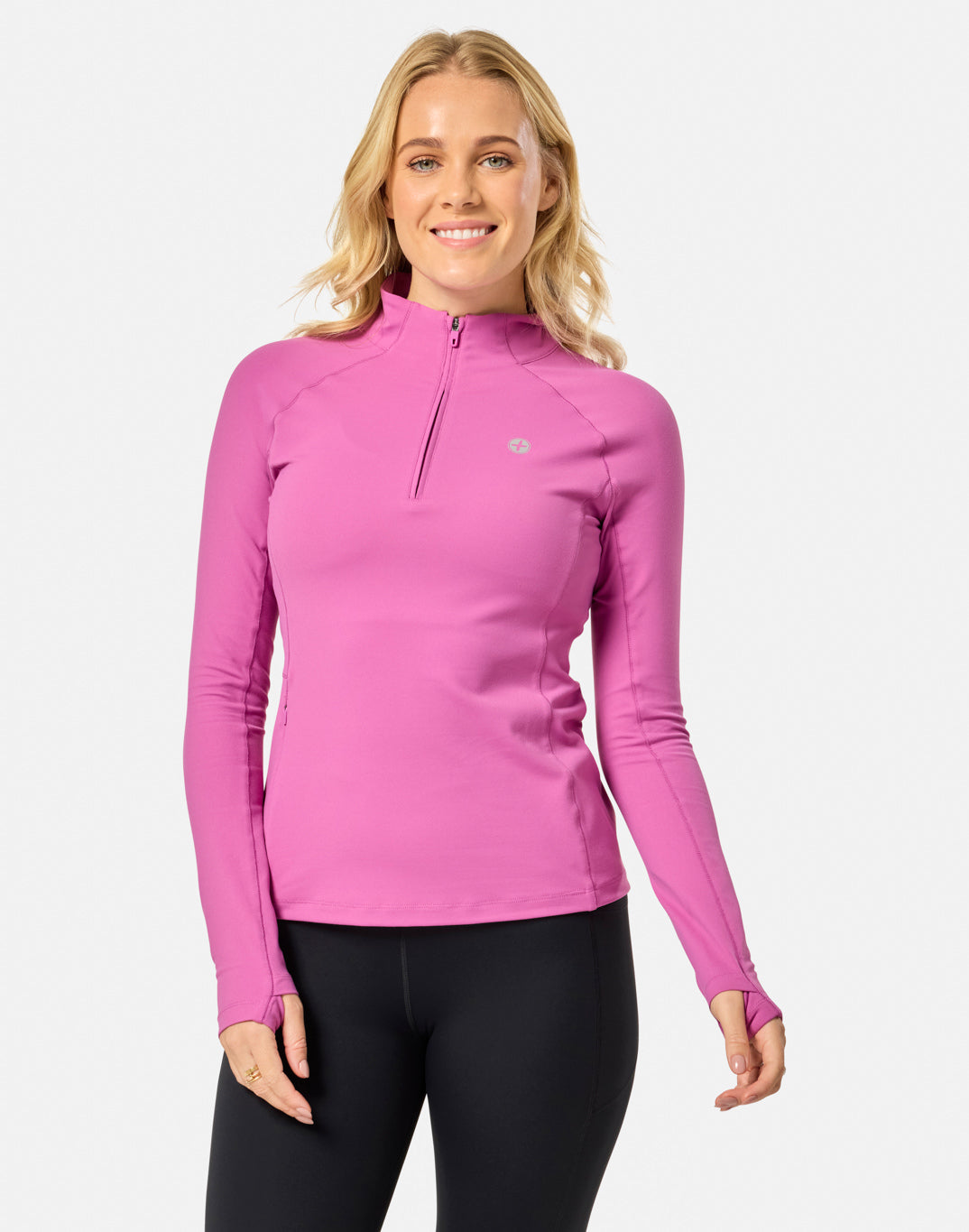 Gym+Coffee Relentless 1/4 Zip (Ladies) - Crisp Pink