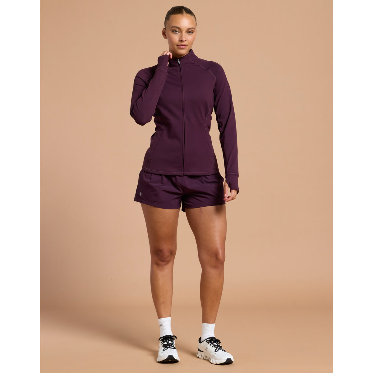 Gym+Coffee Relentless Full Zip (Ladies) - Grape Noir