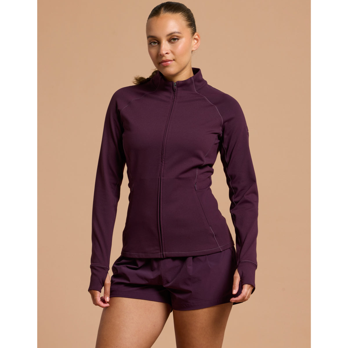Gym+Coffee Relentless Full Zip (Ladies) - Grape Noir