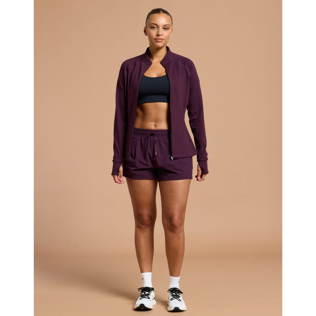Gym+Coffee Relentless Full Zip (Ladies) - Grape Noir