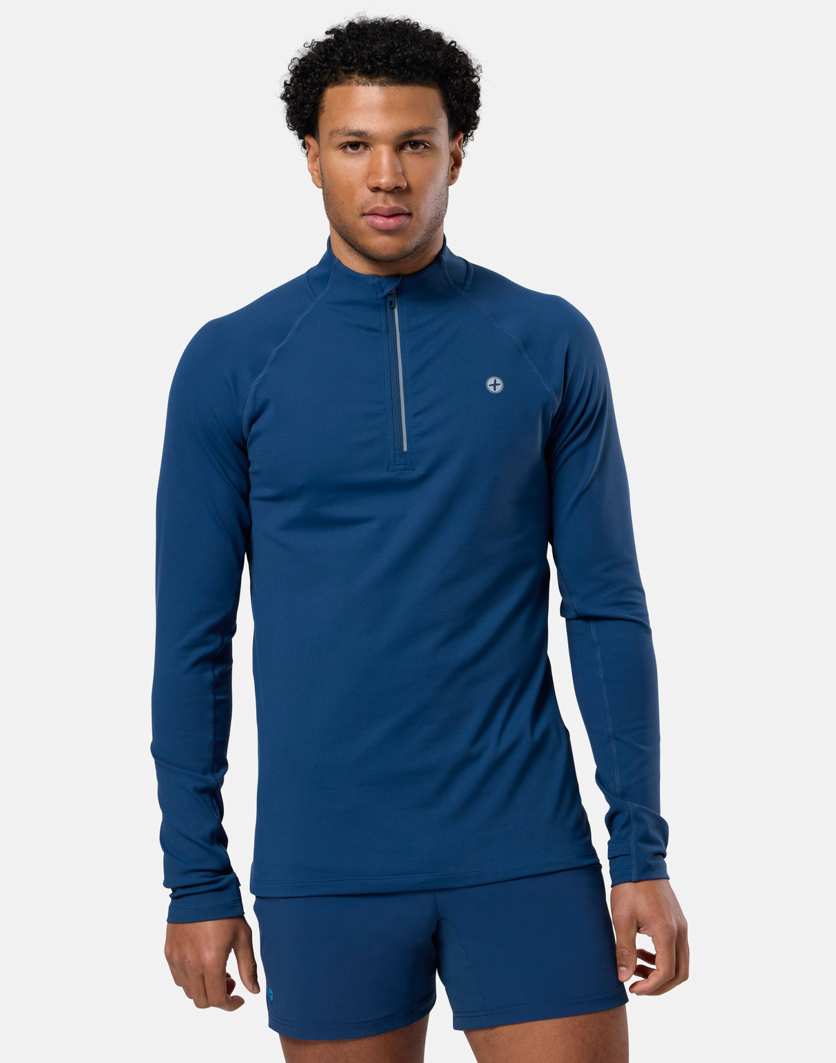 Gym+Coffee Relentless 1/4 Zip (Mens) - Petrol Blue