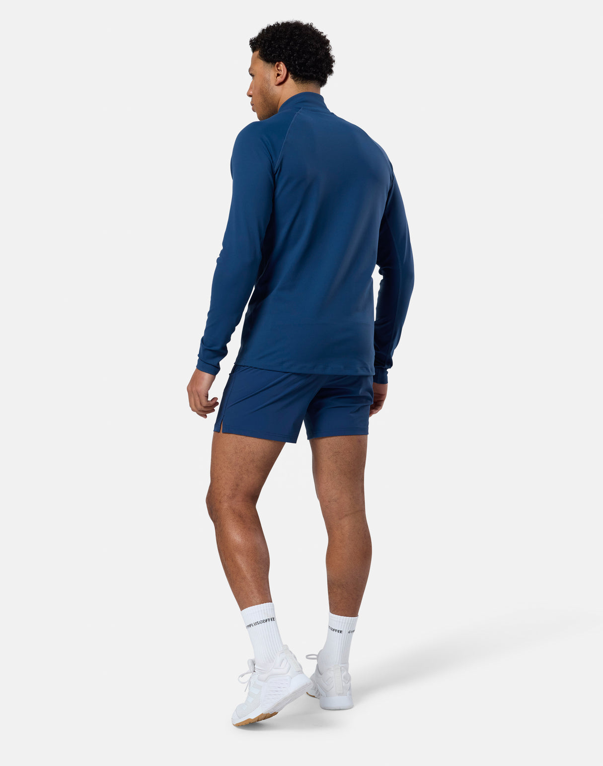 Gym+Coffee Relentless 1/4 Zip (Mens) - Petrol Blue