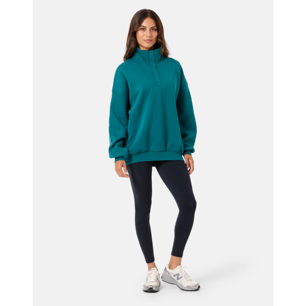 Gym+Coffee Snap Collar Sierra Sweatshirt (Ladies) - Teal