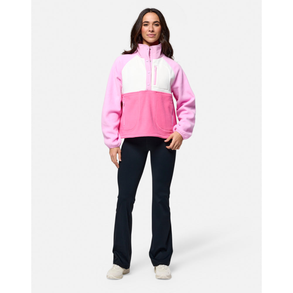 Gym+Coffee Snap Polar Fleece (Ladies) - Cotton Candy