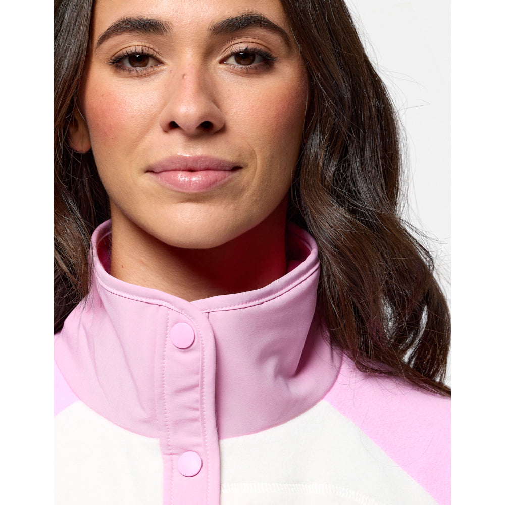 Gym+Coffee Snap Polar Fleece (Ladies) - Cotton Candy