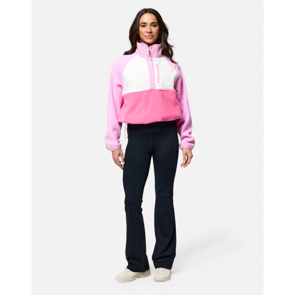 Gym+Coffee Snap Polar Fleece (Ladies) - Cotton Candy