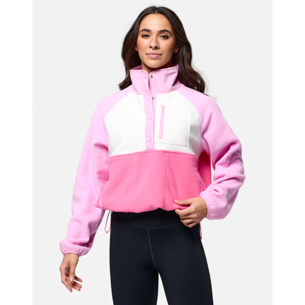 Gym+Coffee Snap Polar Fleece (Ladies) - Cotton Candy