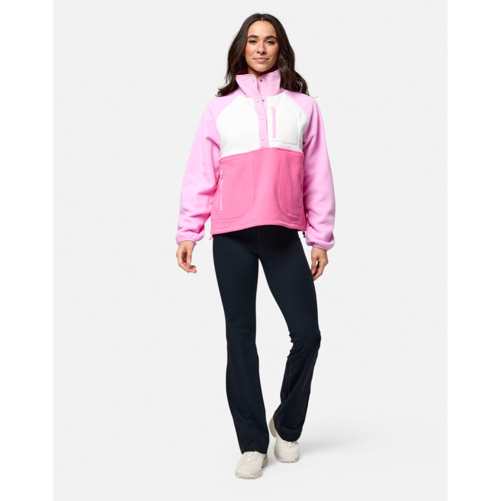 Gym+Coffee Snap Polar Fleece (Ladies) - Cotton Candy