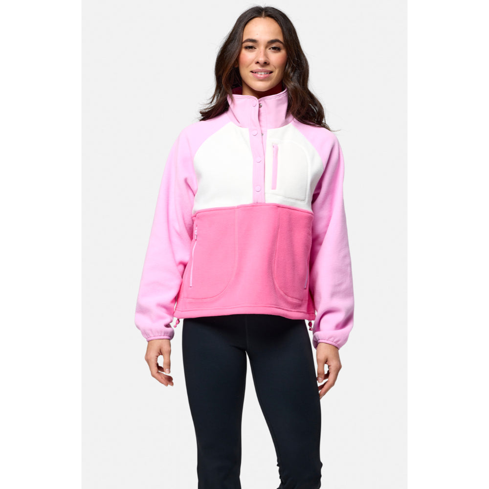 Gym+Coffee Snap Polar Fleece (Ladies) - Cotton Candy