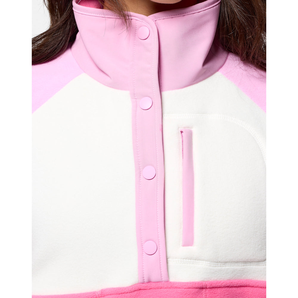 Gym+Coffee Snap Polar Fleece (Ladies) - Cotton Candy